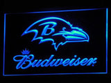 Baltimore Ravens Budweiser LED Neon Sign USB - Blue - TheLedHeroes