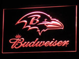 Baltimore Ravens Budweiser LED Neon Sign USB - Red - TheLedHeroes