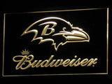 Baltimore Ravens Budweiser LED Neon Sign USB - Yellow - TheLedHeroes