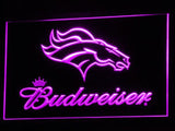 Denver Broncos Budweiser LED Neon Sign USB - Purple - TheLedHeroes