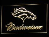 Denver Broncos Budweiser LED Neon Sign USB - Yellow - TheLedHeroes