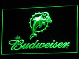 Miami Dolphins Budweiser LED Neon Sign USB - Green - TheLedHeroes