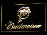 FREE Miami Dolphins Budweiser LED Sign - Yellow - TheLedHeroes