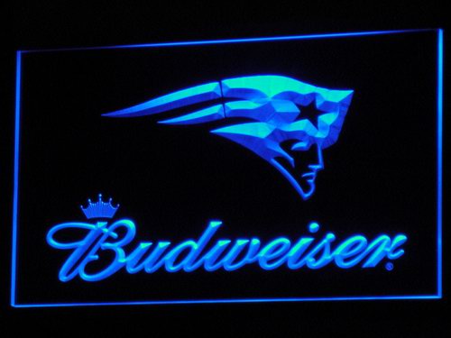 New England Patriots Budweiser LED Sign - Blue - TheLedHeroes