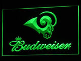 Saint Louis Rams Budweiser LED Neon Sign USB - Green - TheLedHeroes