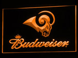Los Angeles Rams Budweiser LED Neon Sign Electrical - Orange - TheLedHeroes