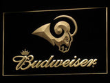 Saint Louis Rams Budweiser LED Neon Sign USB - Yellow - TheLedHeroes