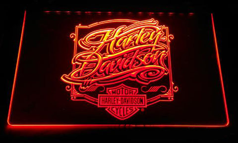 Harley Davidson 9 LED Sign - Orange - TheLedHeroes