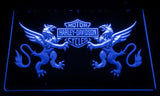 Harley Davidson 14 LED Neon Sign USB - Blue - TheLedHeroes