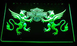 Harley Davidson 14 LED Neon Sign USB - Green - TheLedHeroes