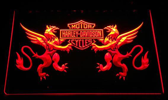 Harley Davidson 14 LED Neon Sign USB - Orange - TheLedHeroes