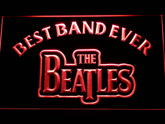 FREE The Beatles Best Band Ever LED Sign - Red - TheLedHeroes