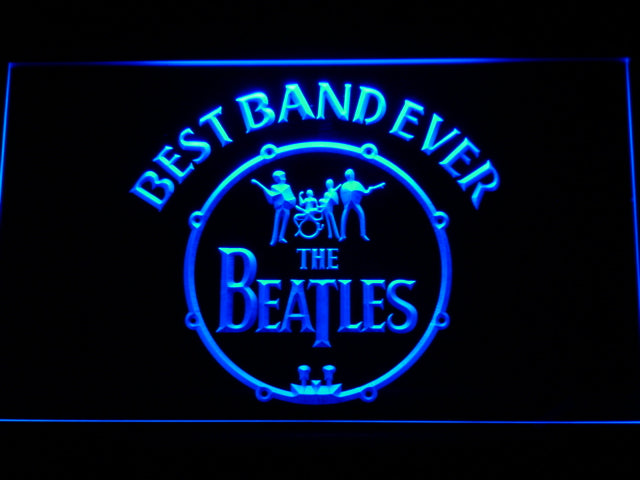 FREE The Beatles Best Band Ever (2) LED Sign - Blue - TheLedHeroes