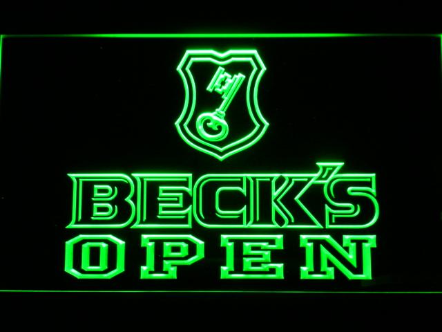 Beck's Open LED Neon Sign USB - Green - TheLedHeroes