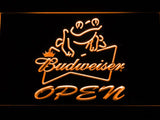 Budweiser Frog Open LED Neon Sign USB - Orange - TheLedHeroes