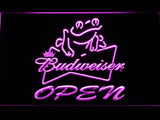 Budweiser Frog Open LED Neon Sign USB - Purple - TheLedHeroes