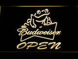 Budweiser Frog Open LED Neon Sign Electrical - Yellow - TheLedHeroes