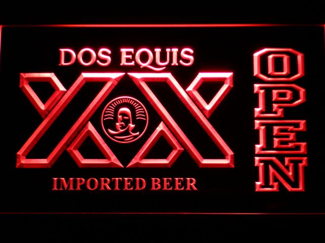 Dos Equis Open LED Neon Sign Electrical - Red - TheLedHeroes
