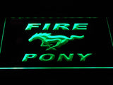 Mustang Fire Pony LED Neon Sign Electrical - Green - TheLedHeroes