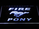 Mustang Fire Pony LED Neon Sign Electrical - White - TheLedHeroes