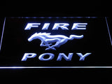 FREE Mustang Fire Pony LED Sign - White - TheLedHeroes