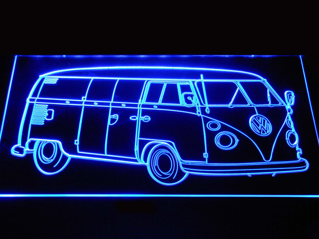 FREE Volkswagen Bus LED Sign - Blue - TheLedHeroes