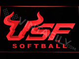 USF Softball LED Neon Sign USB - Red - TheLedHeroes