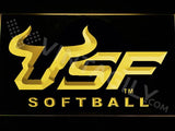 USF Softball LED Neon Sign USB - Yellow - TheLedHeroes