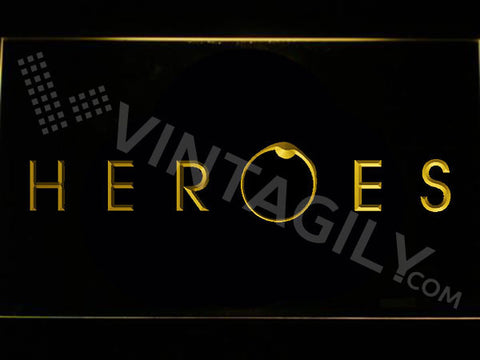 Heroes LED Sign - Yellow - TheLedHeroes