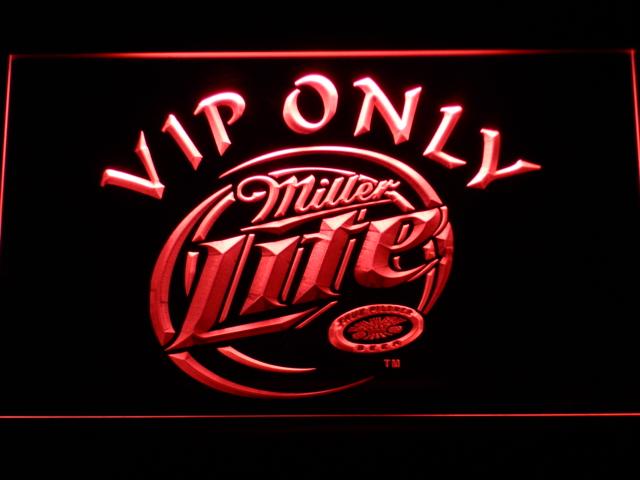 Miller Lite VIP Only LED Neon Sign Electrical - Red - TheLedHeroes