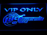 Miller Lite Miller Time Live VIP Only LED Neon Sign Electrical - Blue - TheLedHeroes
