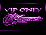 Miller Lite Miller Time Live VIP Only LED Neon Sign Electrical - Purple - TheLedHeroes
