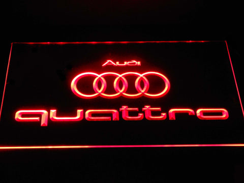 FREE Audi Quattro LED Sign - Red - TheLedHeroes