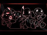 Pokemon Starters LED Neon Sign USB - Red - TheLedHeroes