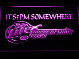 FREE Miller Lite Miller Time Live It's 5pm Somewhere LED Sign - Purple - TheLedHeroes