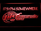 FREE Miller Lite Miller Time Live It's 5pm Somewhere LED Sign - Red - TheLedHeroes