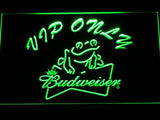 Budweiser Frog VIP Only LED Neon Sign Electrical - Green - TheLedHeroes