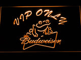Budweiser Frog VIP Only LED Neon Sign Electrical - Orange - TheLedHeroes