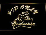 Budweiser Frog VIP Only LED Neon Sign USB - Yellow - TheLedHeroes