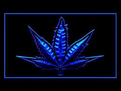 The Weed Hemp Marijuana Leap LED Neon Sign USB - Blue - TheLedHeroes