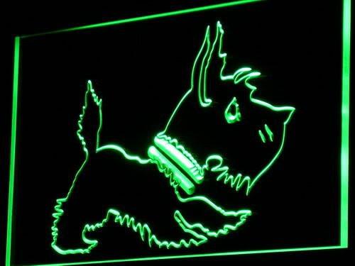 Old Fashioned Scottie Dog Shop LED Neon Sign USB - Green - TheLedHeroes