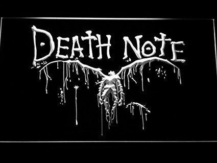 Death Note Notebook Cosplay LED Sign - White - TheLedHeroes