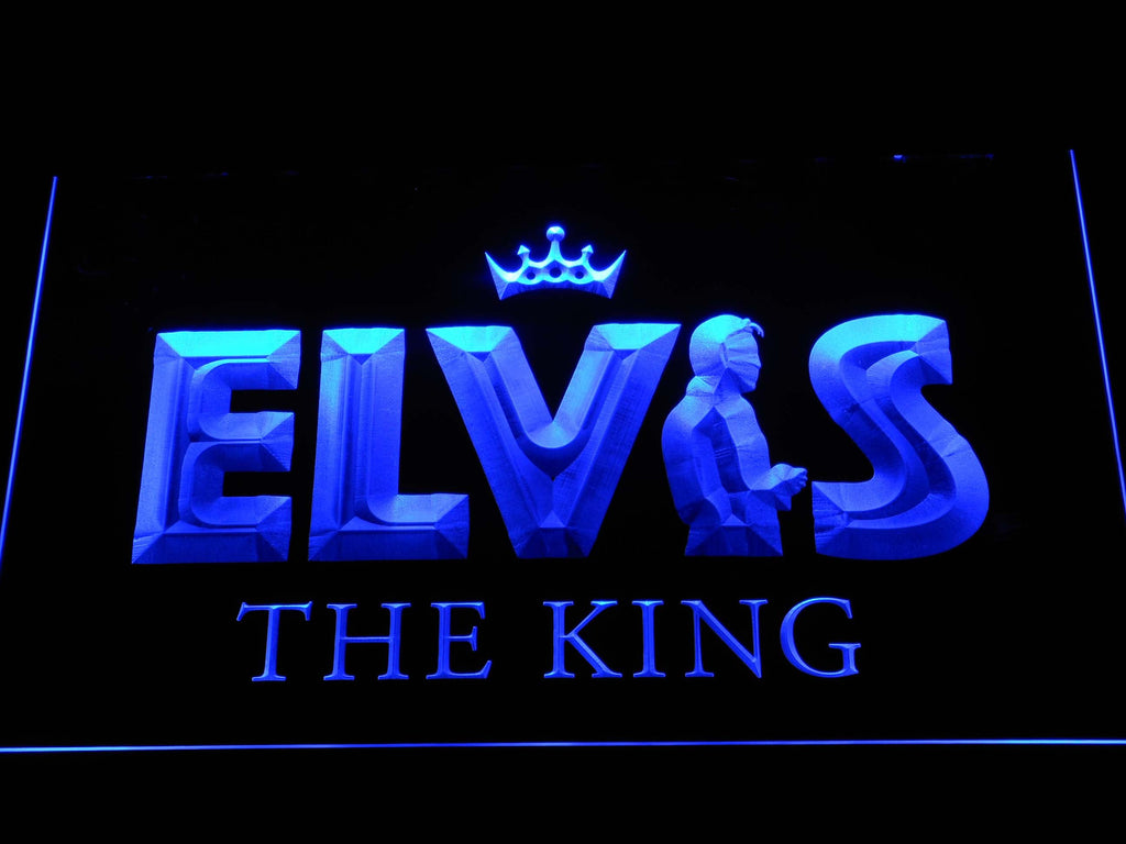 Elvis Presley The King LED Neon Sign USB - Blue - TheLedHeroes