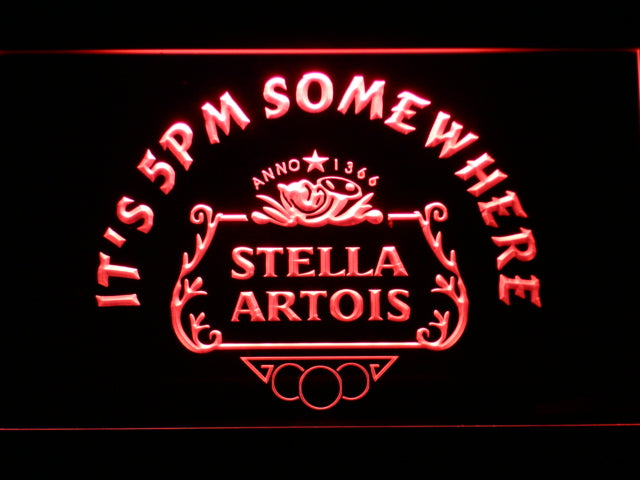 FREE Stella Artois It's 5pm Somewhere LED Sign - Red - TheLedHeroes