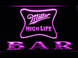 Miller High Life Bar LED Neon Sign USB - Purple - TheLedHeroes