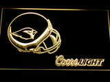 Arizona Cardinals Coors Light LED Neon Sign USB - Yellow - TheLedHeroes