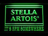 Stella Artois It's 5pm Somewhere (2) LED Neon Sign USB - Green - TheLedHeroes