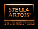 Stella Artois It's 5pm Somewhere (2) LED Neon Sign Electrical - Orange - TheLedHeroes