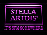 Stella Artois It's 5pm Somewhere (2) LED Neon Sign Electrical - Purple - TheLedHeroes