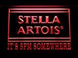 Stella Artois It's 5pm Somewhere (2) LED Neon Sign USB - Red - TheLedHeroes